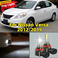 2pcs 80W LED Mini Lamp 1:1 Size Wireless 6000K Car Fog Light For Nissan Versa 2012 2013 2014 2015 2016 2017 2018 2019