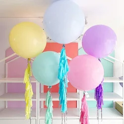 Giant Helium Pastel Balloons Paper Tassel Garland Decorations Birthday Party Wedding Anniversary Room Balloon Streamers Supplies