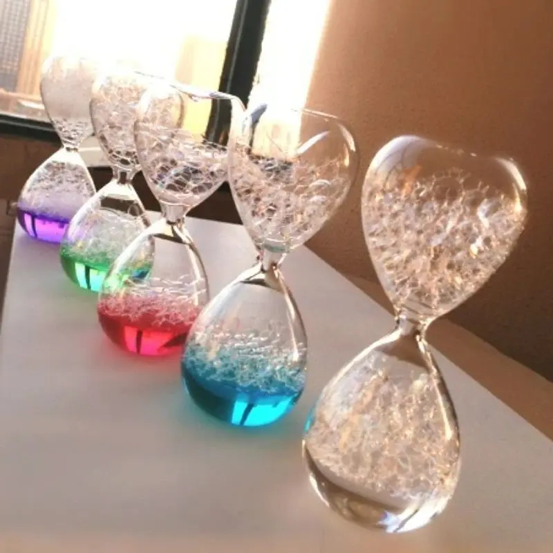 Creative New Product Bubble Hourglass Not Timer Home Decoration Desk Sandglass Bubble Water Liquid Drift Bottle Glass Fun Gifts