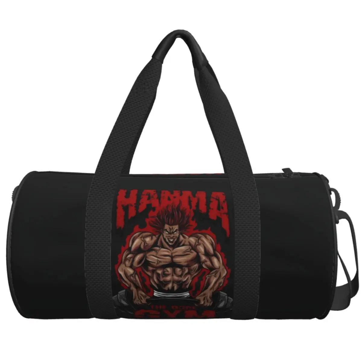 

Baki Jack Yujiro Hanma Sports Bags Bodybuilding Manga Travel Training Gym Bag with Shoes Handbags Men Women Oxford Fitness Bag