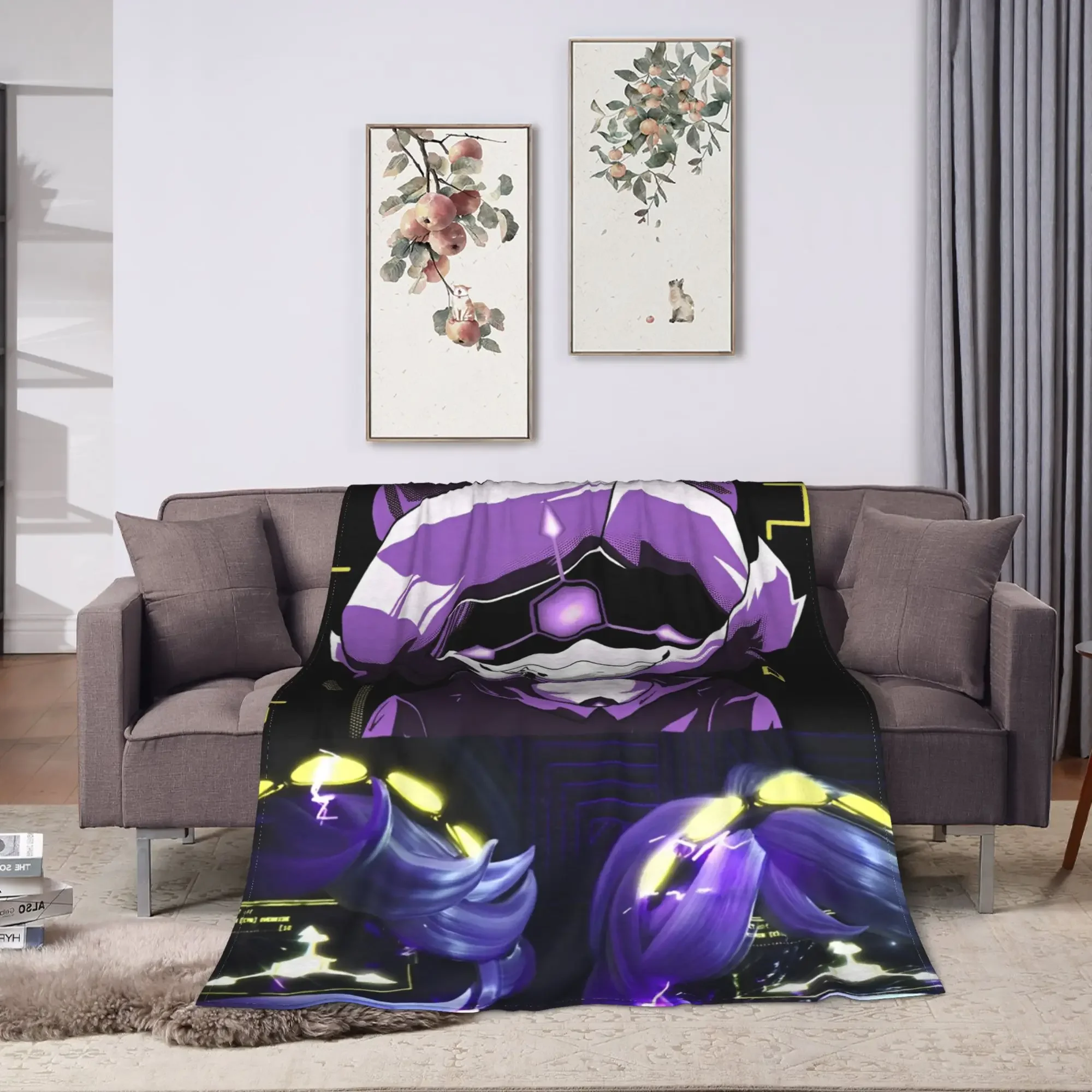 Robot Murder Drones V Uzi  Warm Soft Blanket  Camping Plush Throw Blanket Funny Home Decor Flannel Bedspread Sofa Bed Cover