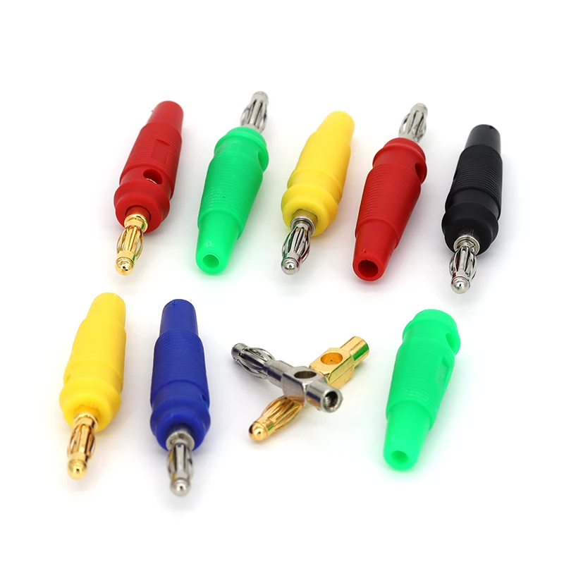 5Pcs 4mm Banana Plug Lantern Regulated Power Supply Universal Meter Test Plug Welding-Free Soft Rubber Shell Non-Slip Sheath