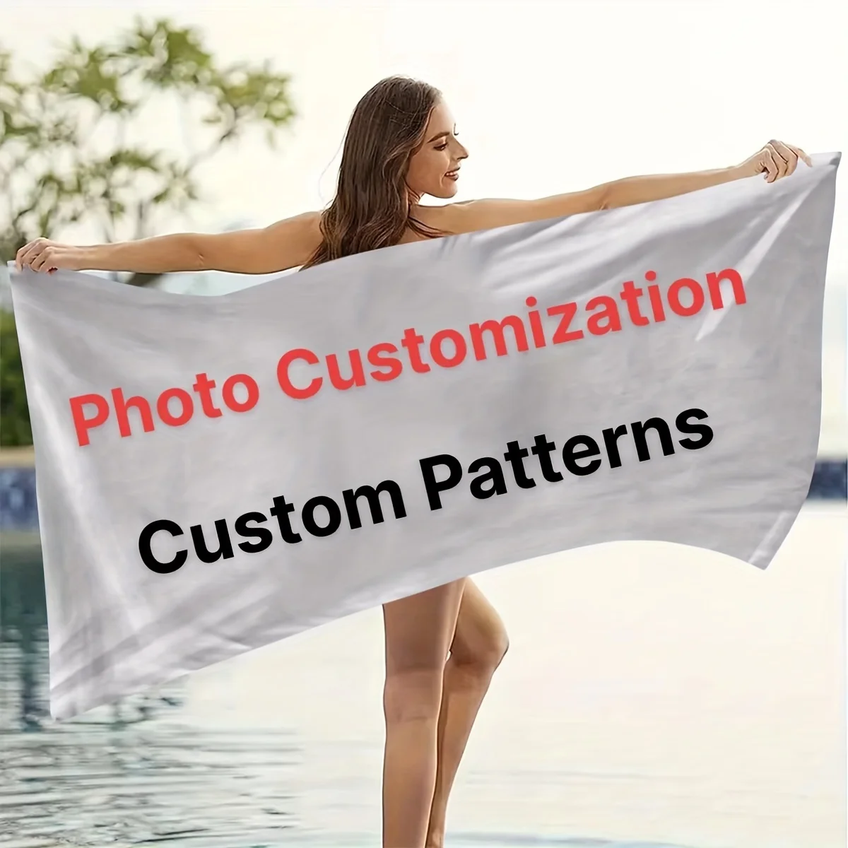 1pc Luxurious Custom Printed Beach Towel Soft Sand-resistant & Super Absorbent - Ideal for Outdoor Adventures, Pool, Gym & Yoga