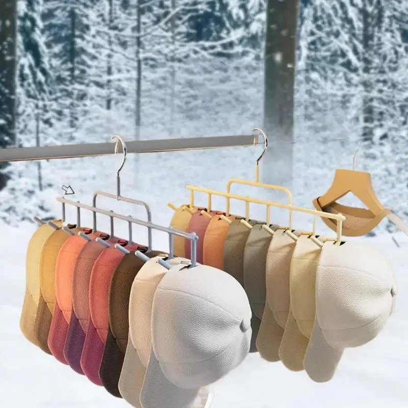 1pc New Hat Holder Instagram-Style Cap Hanger with Hooks, Accommodates 8 High Caps for Dorm Room Wall-Mounted Baseball