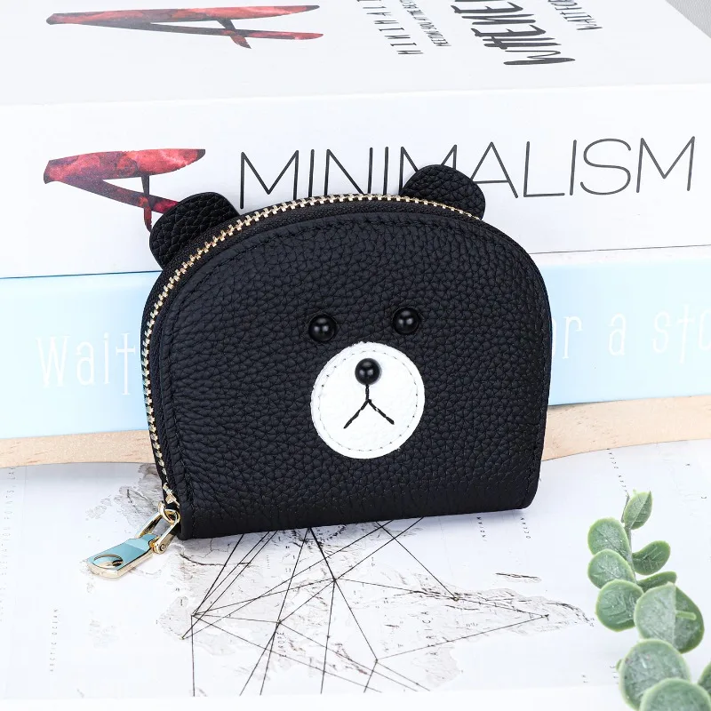 

Women Cartoon Bear Leather Driver's License Holder, Accordion Zipper Card Wallet, Organizer for Vehicle Documents & Bank Cards