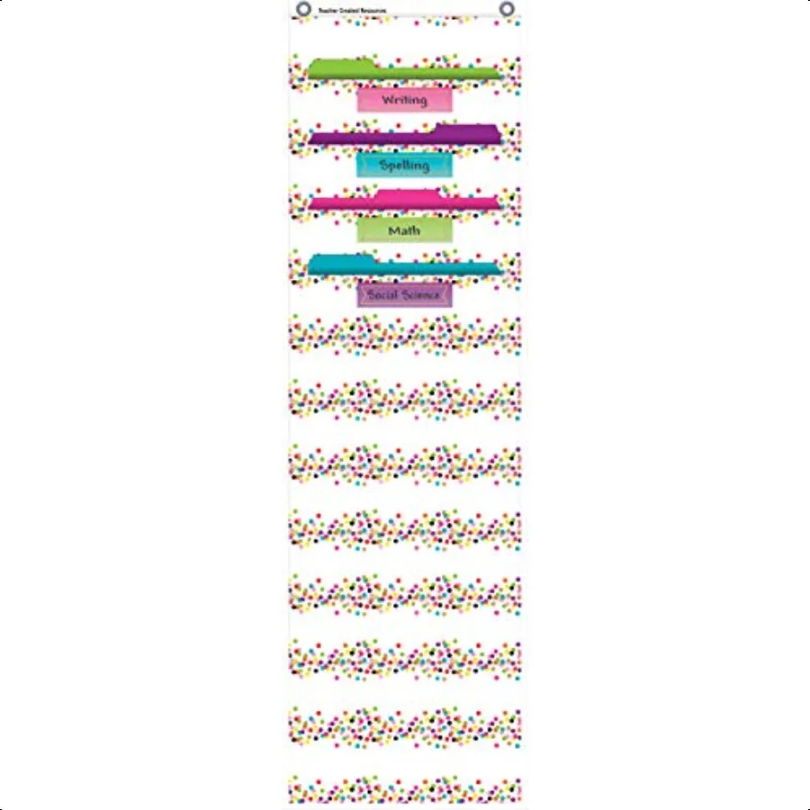 

Confetti 10 Pocket File Storage Pocket Chart 14 x 58