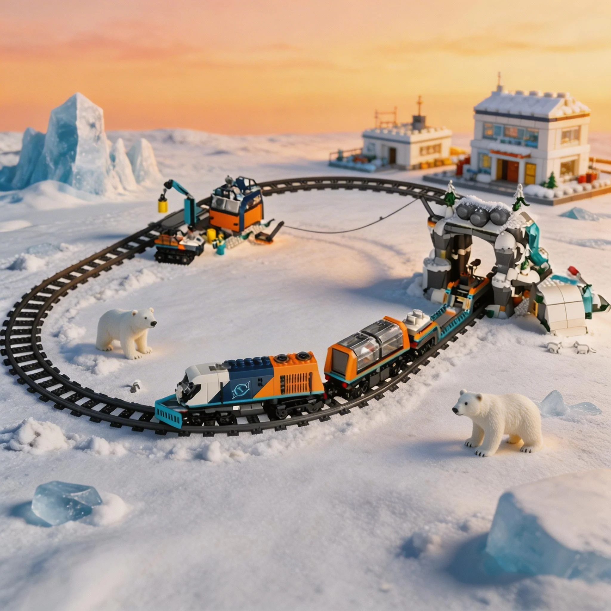 

2026 Polar Adventure Express Train Assembly Model Gift Brick Building Education Male and Female Adult Holiday Gifts
