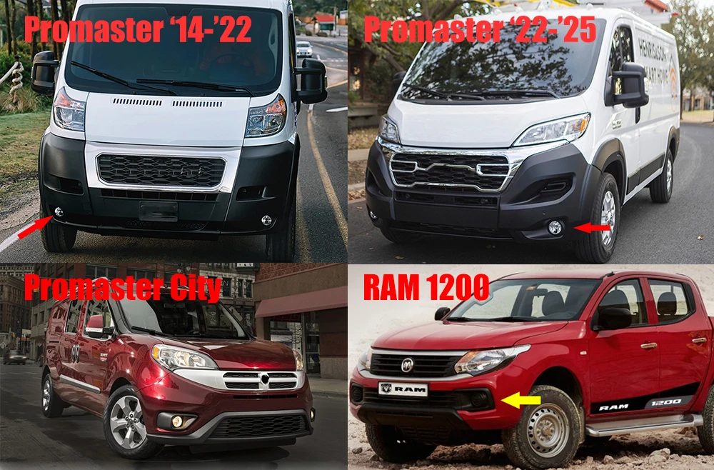 40W Led Fog Lights DRL Angel Eyes Lamp For RAM Promaster 1500 2500 3500 / Promaster City Fiat Doblo Pratico RAM 1200 2015-2025 detail image 2