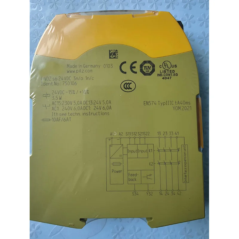 New Safety Relay Module For PILZ 750106 PNOZ S6 24V