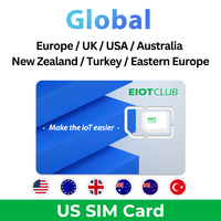 EIOTCLUB Global SIM Card - 2GB 30DAY, USA & Europe & Australia & New Zealand & Turkey & Eastern Europe, Data-Only SIM Card