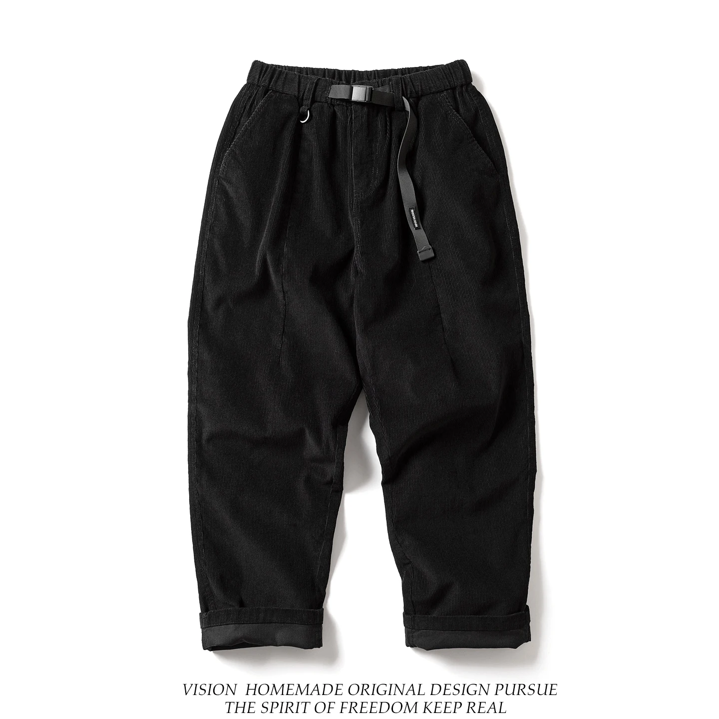 

Ретро-японские вельветовые рабочие брюки для мужчин, осенне-зимние свободные брюки с завязками, повседневная хлопковая рабочая одежда