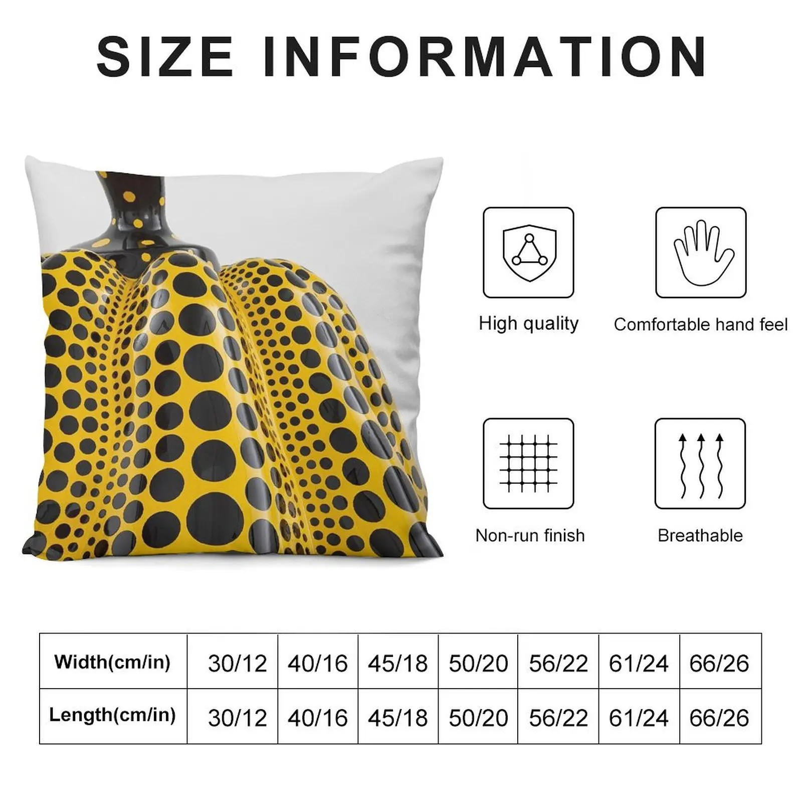 Yayoi Yellow Pumpkin Detail Polka Dot Throw Pillow Sofa Covers For Living Room pillow pillowcase ornamental pillows pillow