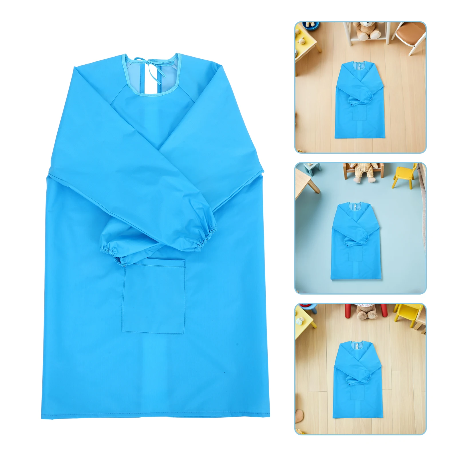 

Children's Waterproof Apron Smock Childrens Aprons Long Sleeve with Sleeves for Painting Polyester Pockets