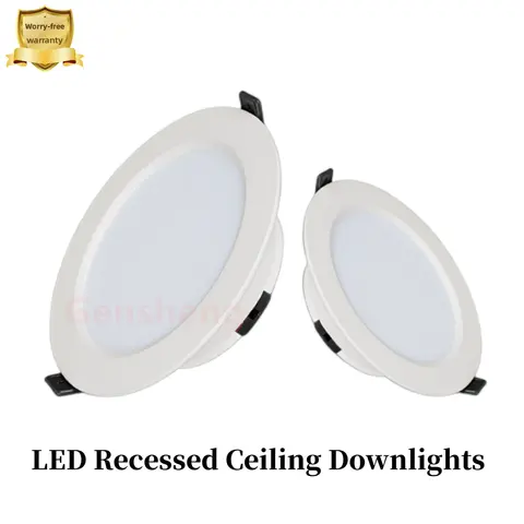 매립형 LED 천장 조명 다운라이트, 조도 조절식 흰색, 실내 조명, 거실 내장 LED 천장 램프, Ac110 V, 220V