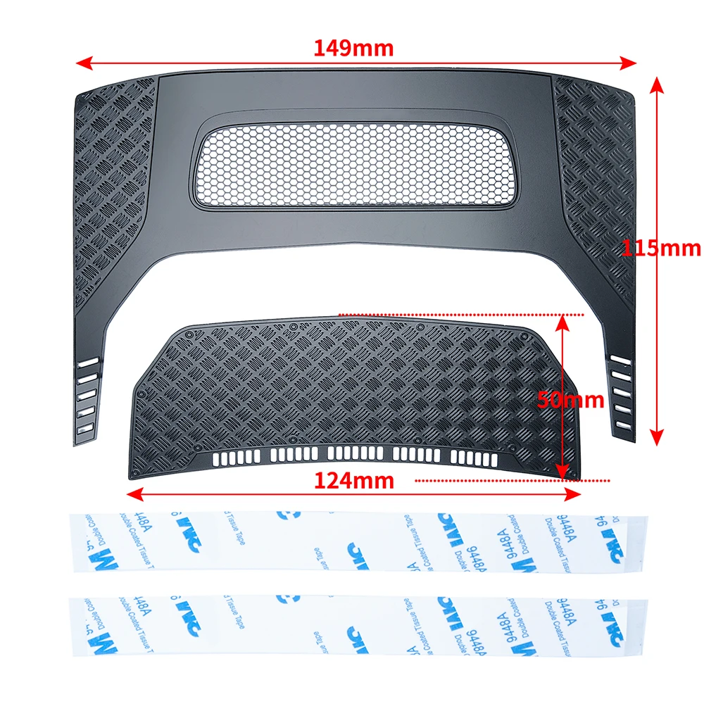 AXSPEED Window Mesh Engine Cover Sheet Luggage Net Air Intake Grille for TRX4 Bronco 1/10 RC Car Simulated Decoration Parts