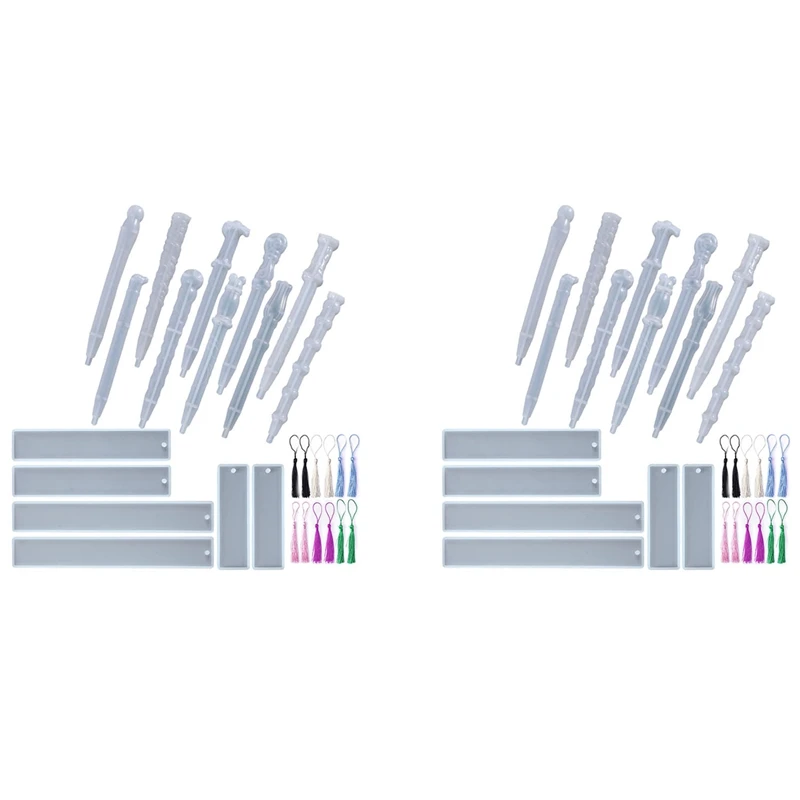 Silicone Molds For Resin, Epoxy Molds With 20Pcs Resin Pen Molds, 12Pcs Bookmark Resin Molds For DIY Crafts, Gifts