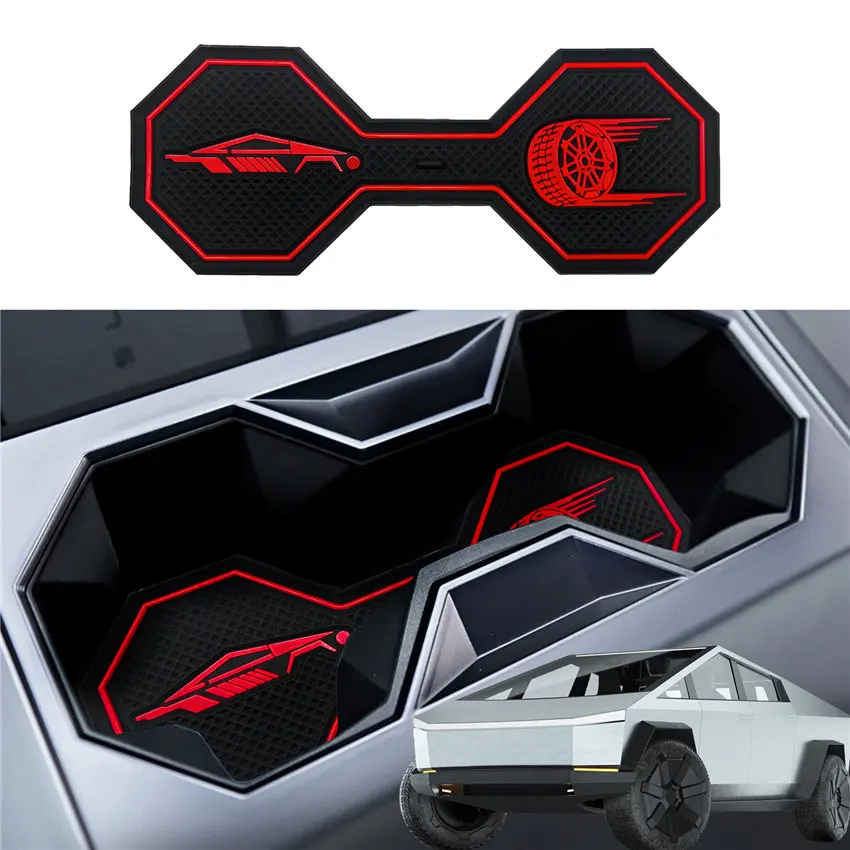 For Tesla CYBERTRUCK 2019-2024 Non-Slip Car Cup Coaster Slot Pad Anti-Slip Mat Pocket Mat Interior Cup Holder Pad Styling