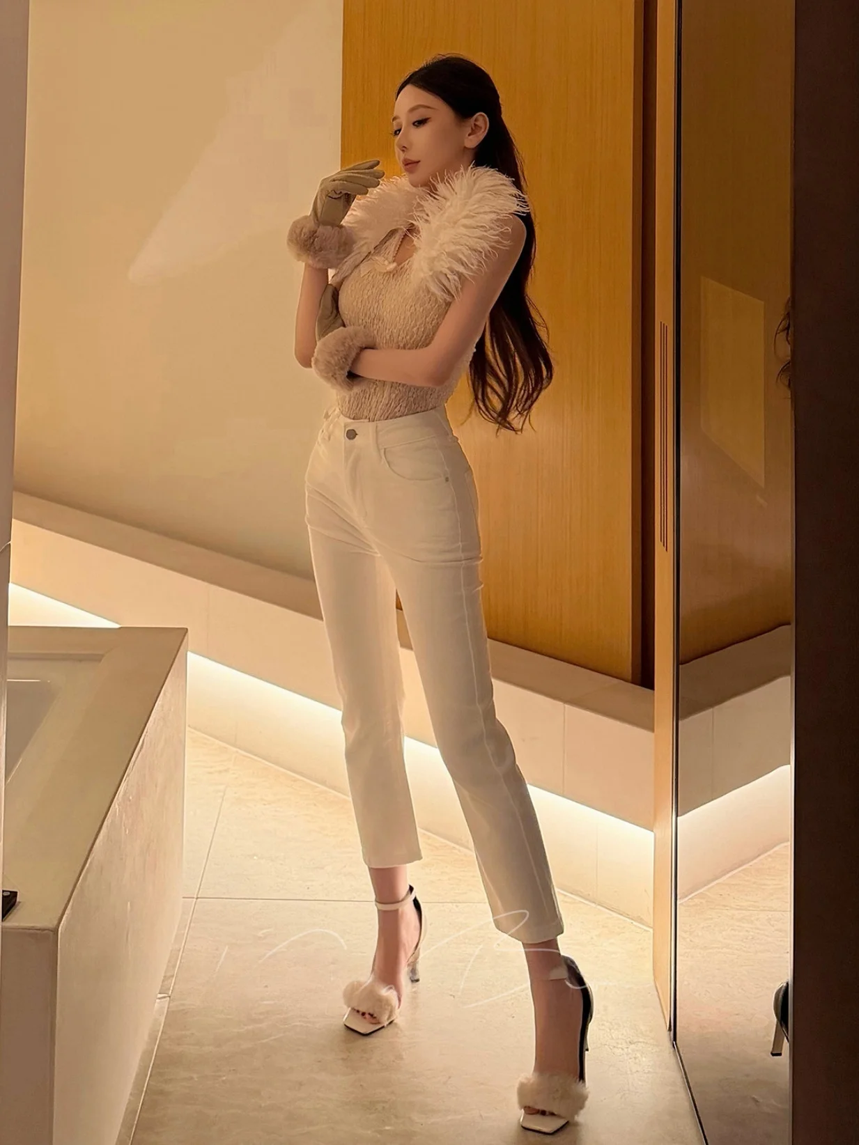 

High Waist Slimming Straight Leg Jeans Women's Classic Versatile High Elastici Cotton Stretch Denim Butt Lifting Nine Pants