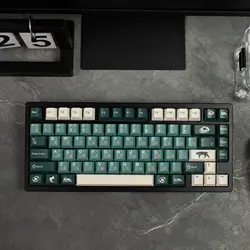 Silent Forest Keycaps for Mechanical Keyboard Green Russian Layout Cherry Height PBT Dye Sub AULA F75 Ajazz AK820 pro Game GK61