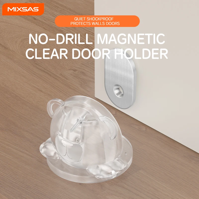 

Магнитный дверной стопор MIXSAS в форме медведя, без сверления, ветрозащитный дверной упор для прихожей, детской комнаты, защита стен от ударов