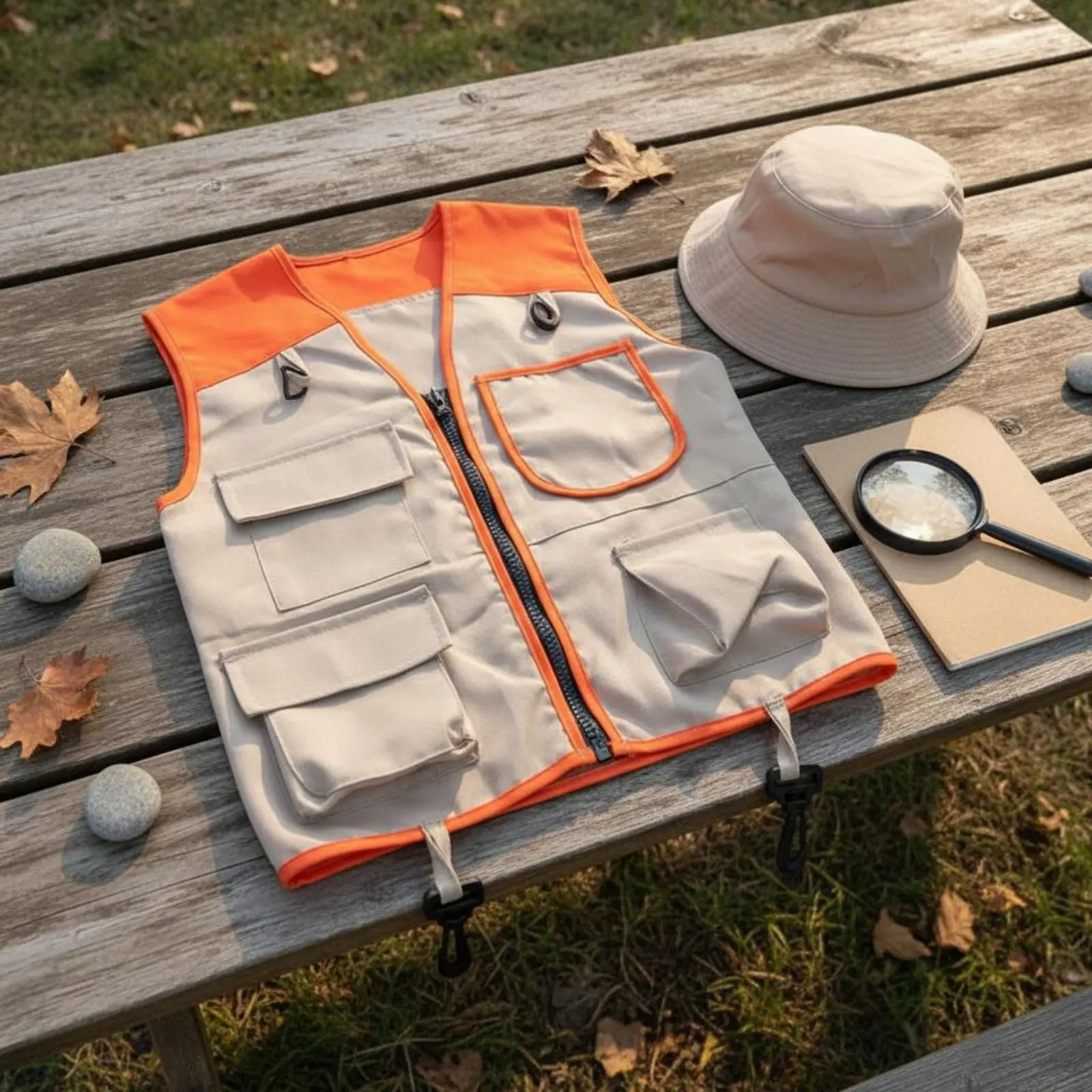 

Kids Investigator Costume Set Long-Lasting Wilderness Discovery Vest and Hat Role Play Costume with Accessories Easy to Clean