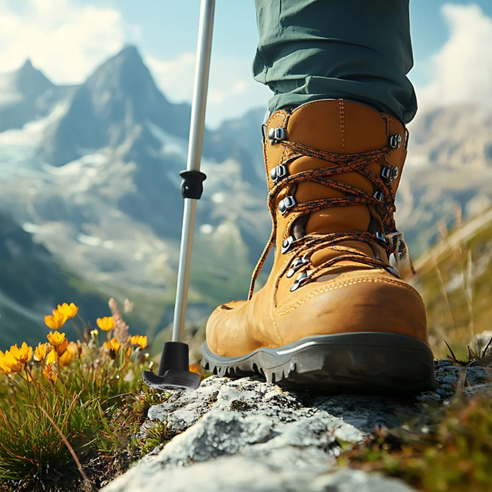 ปลอกยางสำหรับไม้เท้าเดินป่า 5 ชิ้น ปลอกหุ้มปลายไม้เท้าแบบเปลี่ยนได้ ใช้งานได้หลากหลาย ทนทาน ป้องกันการสึกหรอ