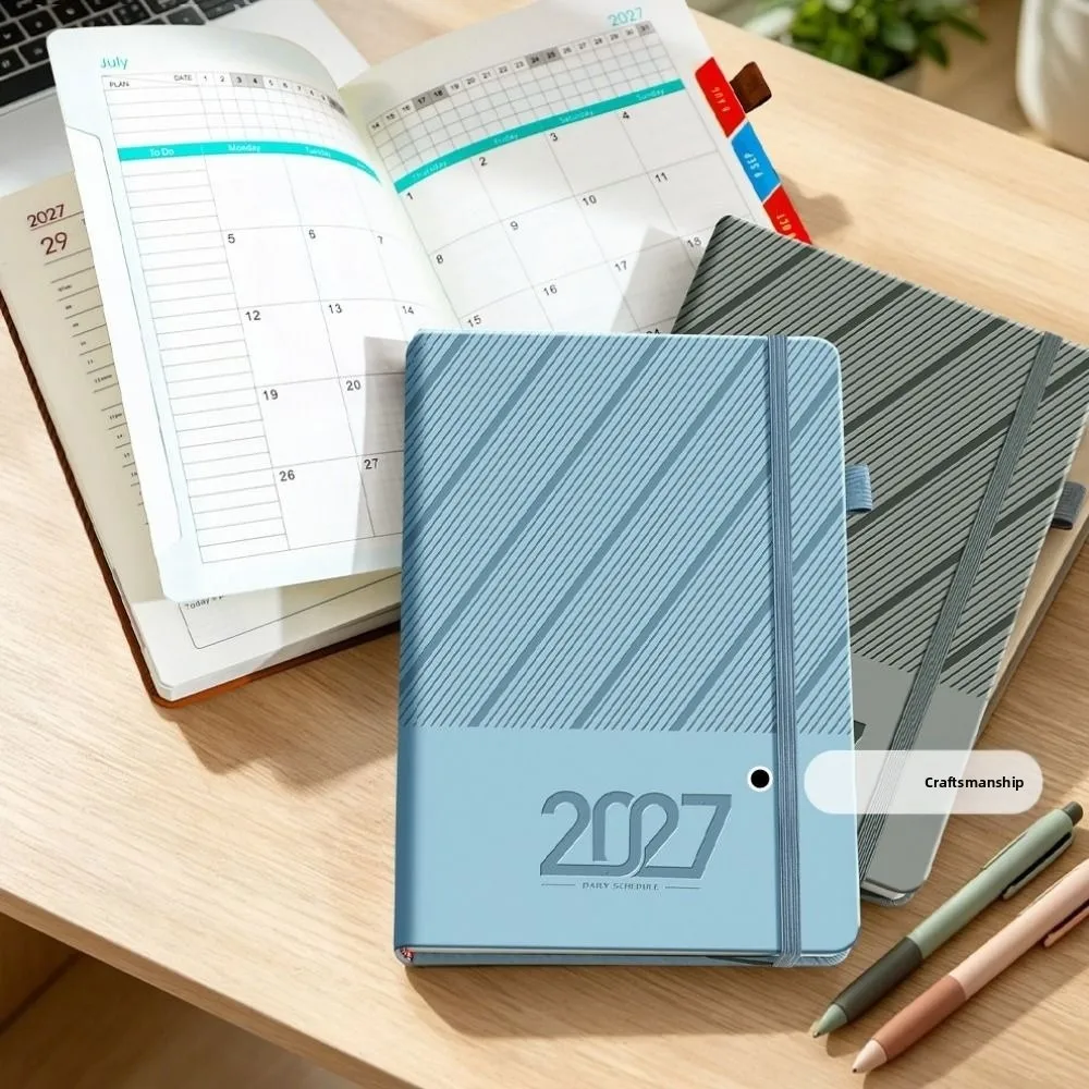 English 2027 Schedule Planner Notepad 12 Months Wear-resistant To-do List Notebook Portable Simple Office Work Planner