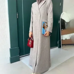 Chaqueta con solapa de pico para mujer, doble botonadura elegante de abrigo largo, Blazer informal de moda para oficina y fiesta, prendas de vestir exteriores de 1 pieza