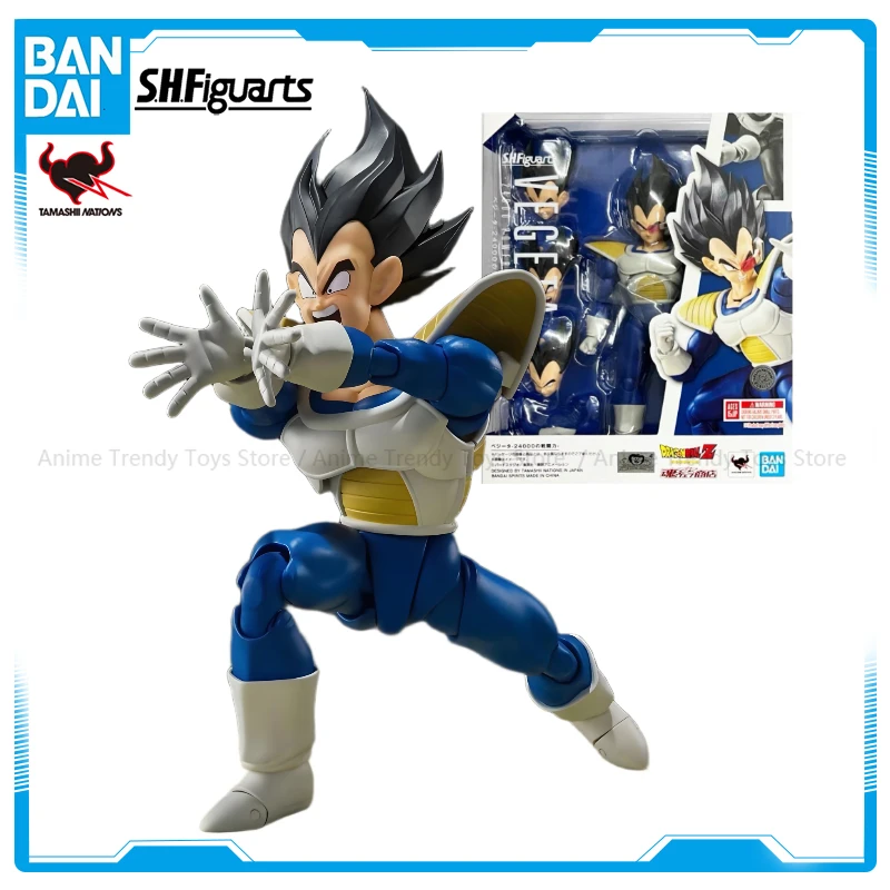 

In Stock Bandai Anime Action Figure Dragon Ball Z SHF Super Saiyan Prince Vegeta IV 24000 Power Finished Model Toy Gift