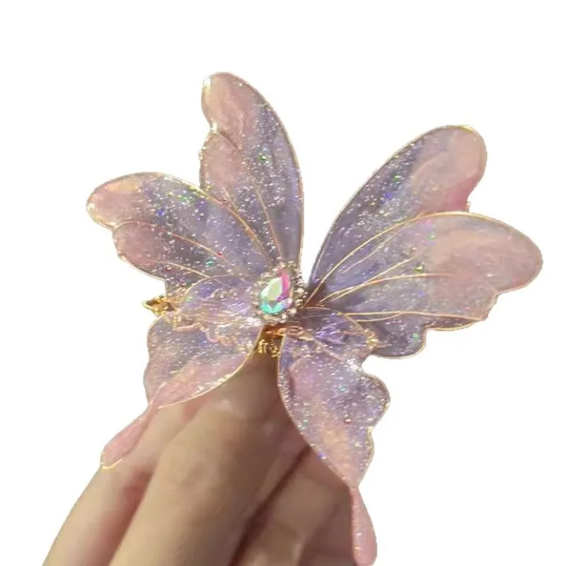 Pinzas para el cabello Mariposa 3D Niñas Mariposa Sueño Súper Hada Mariposa Retro China Clip LATERAL Barrette Accesorios Tyl Для Волос
