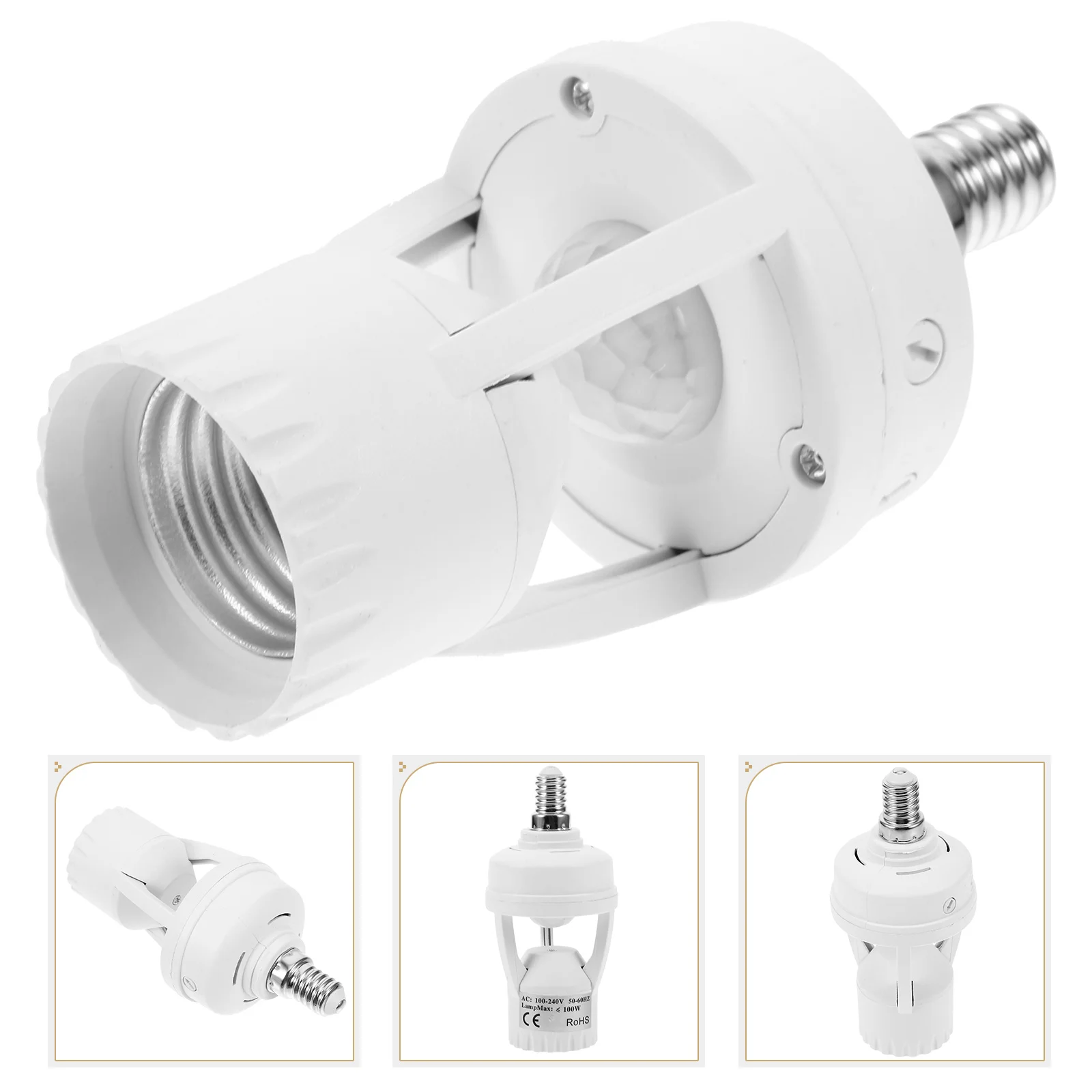 

E14 Induction Lamp Holder to E27 Adapter Motion Sensor Light Socket Screw Bulb LED