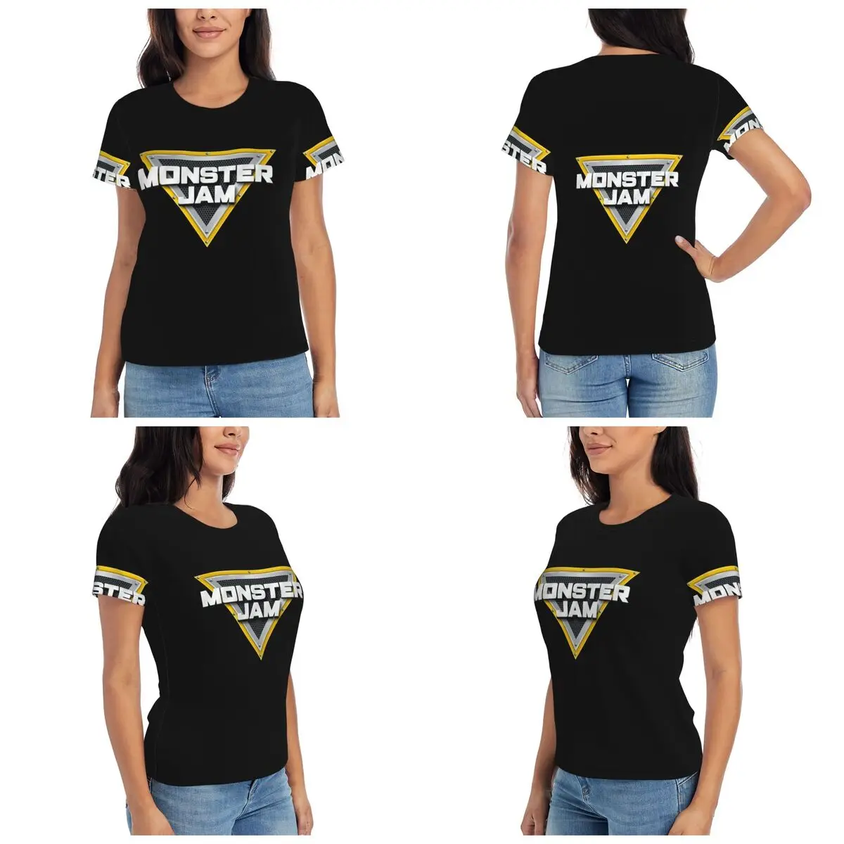 Classic Monster Jam Truck Pattern T-Shirt for Women O-Neck Streetwear T Shirts Women's Short Sleeve Summer Clothes Tops