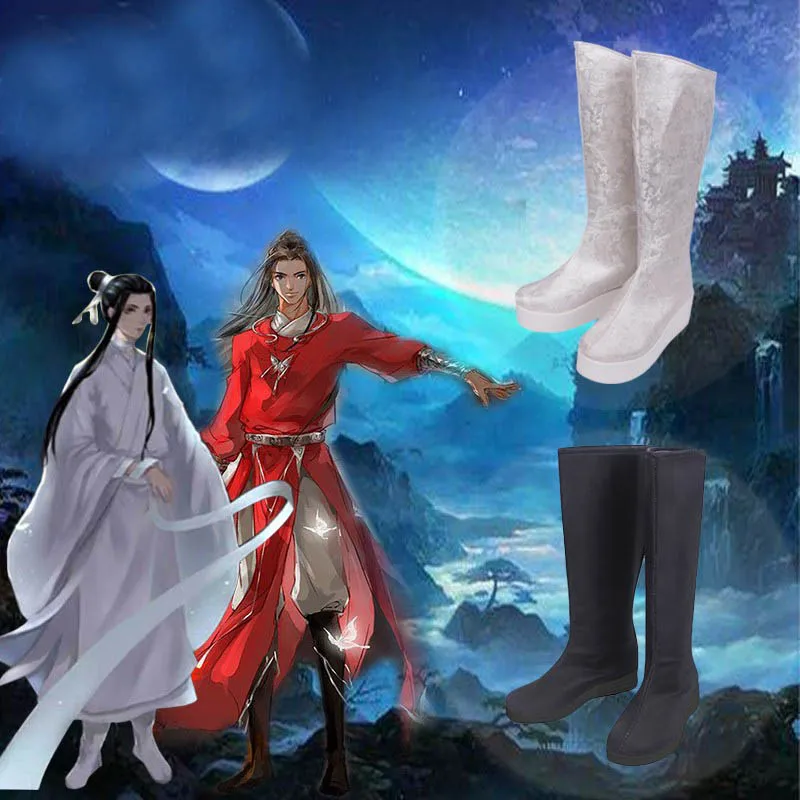 アニメ「華城謝蓮」コスプレ古代衣装「天官賜福」ロールシューズ男女兼用カップルハイシューズ特殊用途ハイカット