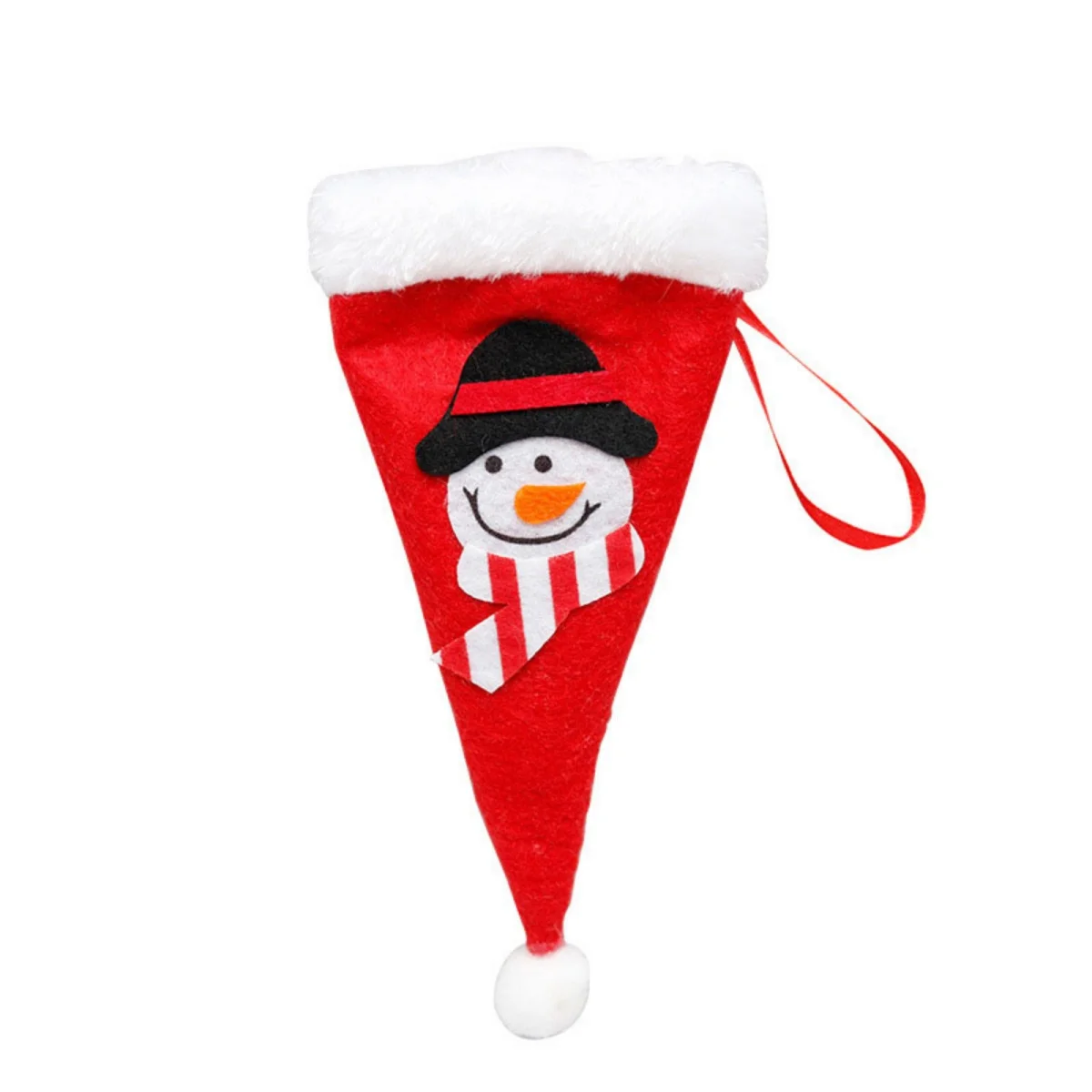 3pcs Christmas Cutlery Holder Knife Fork Pocket Bags Claus Xmas Hat Fork Knife Cutlery Bag Christmas Decorations for Home