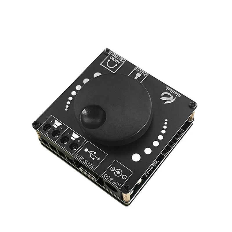 

Bluetooth 5,0 50WX2 цифровой усилитель мощности стерео плата AMP Amplificador домашний кинотеатр 12 В 24 В 3,5 мм AUX USB управление через приложение