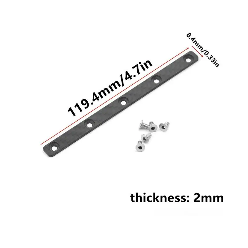 Accesorios de Mejora para Auto RC TT02/TT-02 1/10, Placa de Chasis de Fibra de Carbono, Fácil Instalación