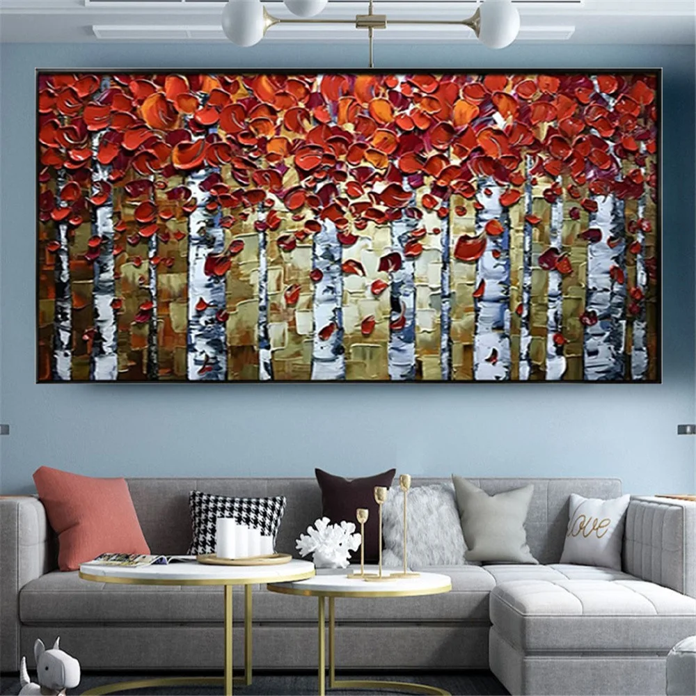 Hand Painted Colorful Textured Oil Painting Artwork Modern Street View Abstract Extra Large Wall Decoration Of Living Room