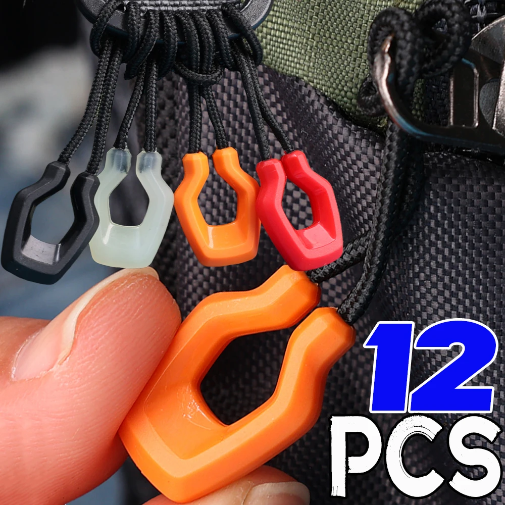 6/12pcs Zipper Pullers Convenient Zipper Extension Knapsack Jacket Zippers Accessories Tent Zipper Pull Slider Head Tool