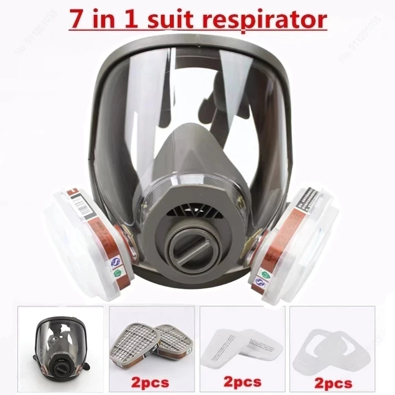 3 relação 6800 máscara combinação 6001/sjl filtro com 5n11 filtro algodão/501 filtro caixa respirador máscara de gás