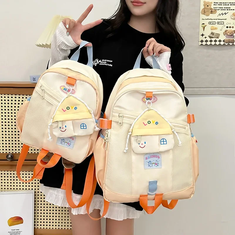 Mochila bonita de dibujos animados para niños, morral de tendencia para madre y niño, morral escolar para niña