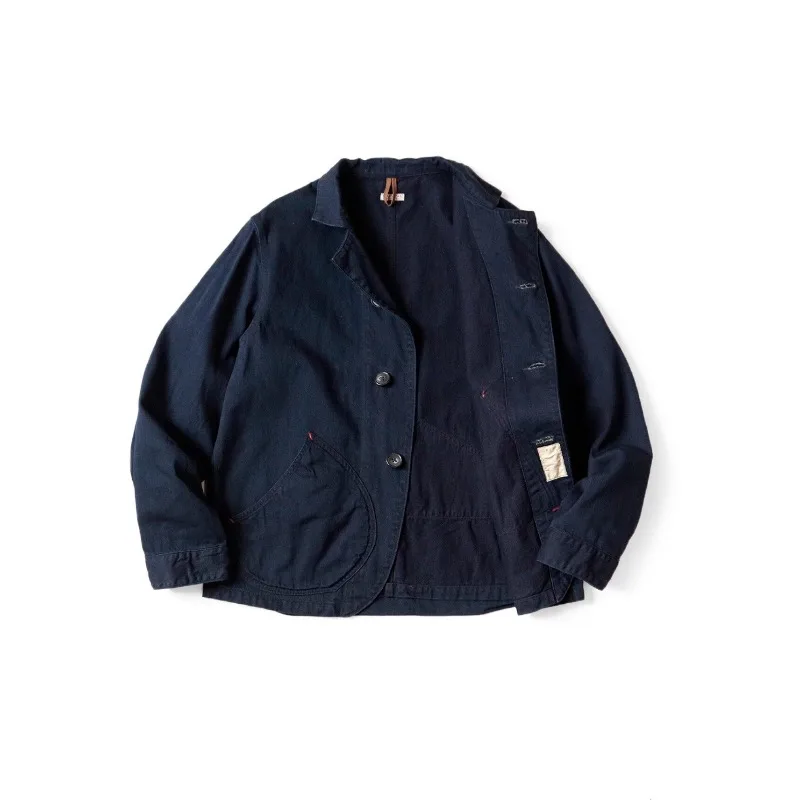 25AW KAPITAL Japanese Style Indigo Denim Lapel Work Jacket Men Women Fashion Casual Jackets
