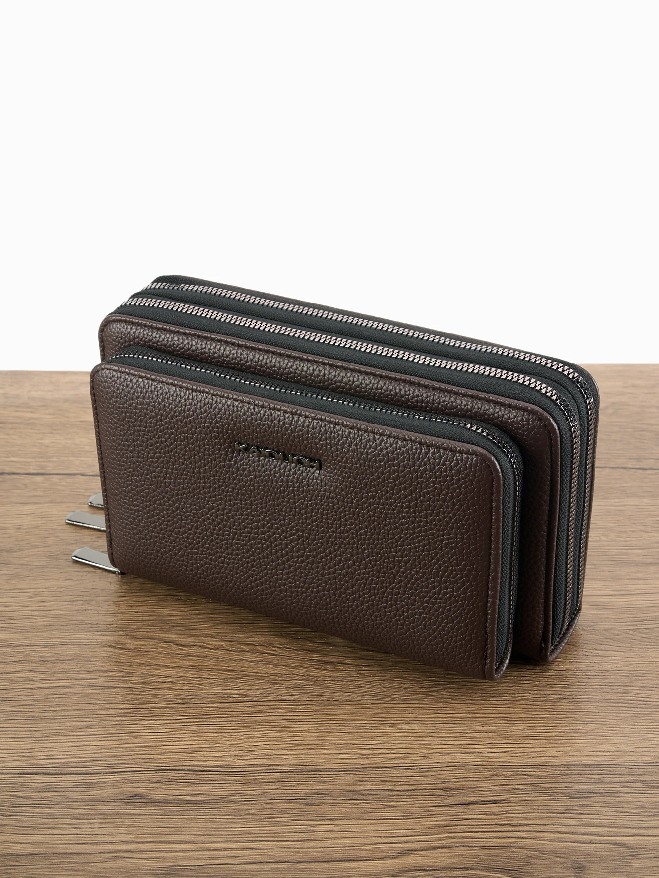 

​​Men's PU Leather Clutch Bag with Wrist Strap, Multi-Function Card Slots & Hidden Cash Pocket, Fits 6.3" Phone