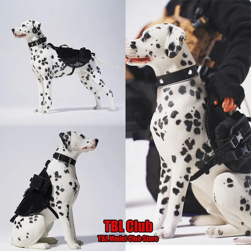 

In Stock JXK100 High 14cm Simulation Dalmatian Dog Black Wave Point Pet Doll Accessories For 12inch Action Figure Model