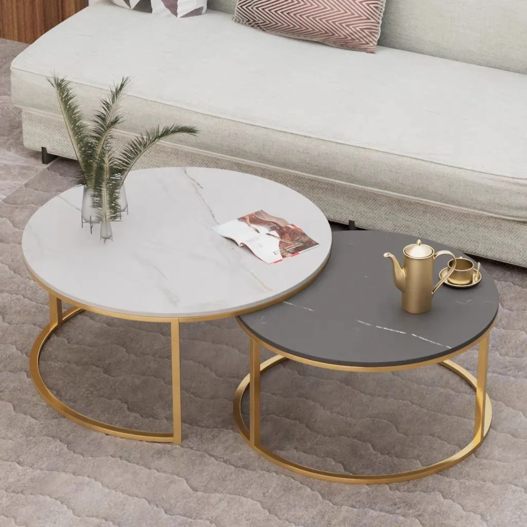 

Оптовая продажа, современная гостиная, мраморная столешница, круглый металлический центральный стол из нержавеющей стали, журнальный столик, набор для дома