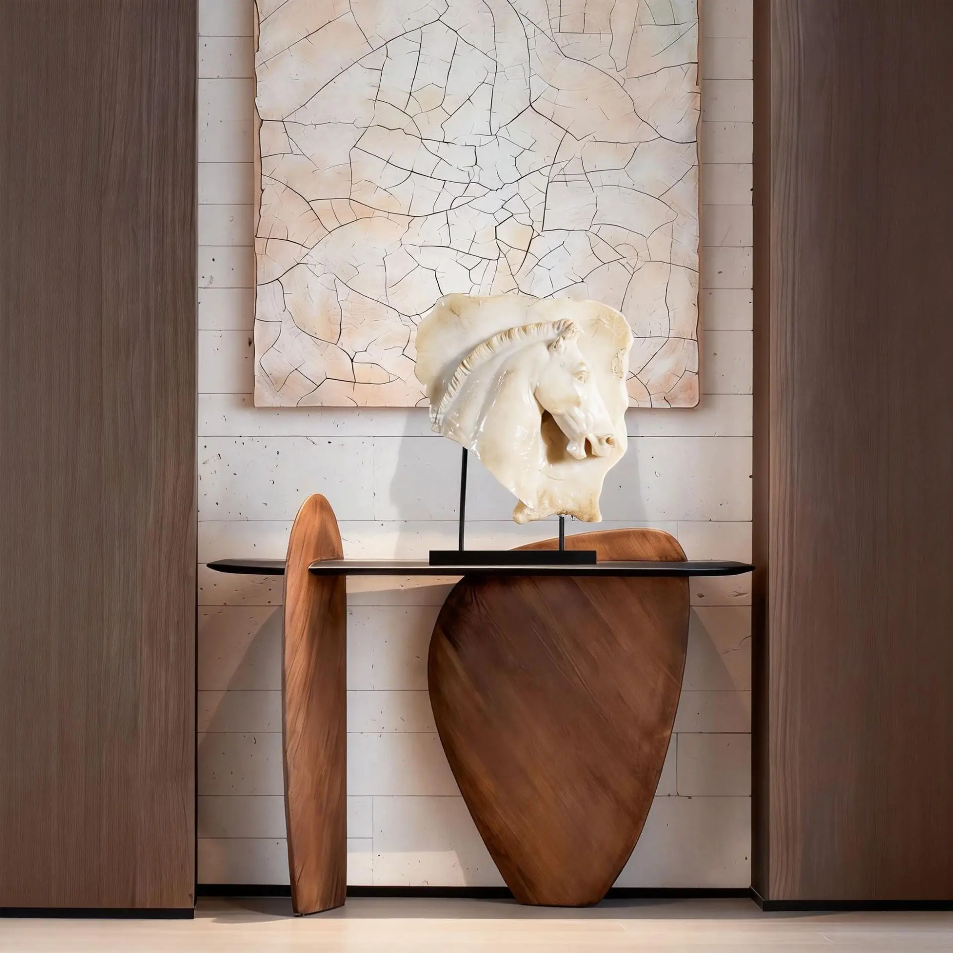 Athens Retro Horse Head Sculpture Living Room Entrance Office Desktop Decoration Villa Hotel Art High-end Ornament