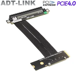 M.2 NVMe SSD To PCI Express 4.0 X16 Extender Adapter Jumper For GPU Graphics Video Card Turn 90 Angled PCI-E 16x M.2 Riser Cable