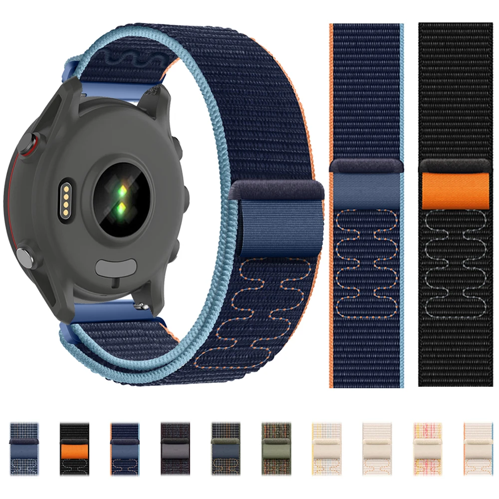 Loop Nylon Band for Garmin Vivoactive4 3 Forerunner 255 255S Music 245 /Venu 2 Plus 2S/ Bracelet Watch Strap 22mm 20mm Watchband