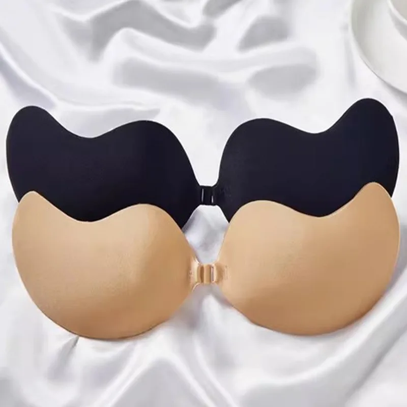 Manga invisível sem alças silicone capas de mamilo para as mulheres novo sutiã de verão remendos de peito fita push up sutiãs lingerie sem costura sutiãs