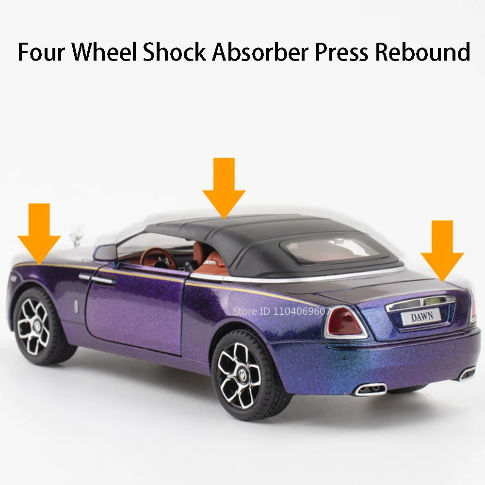 1:24 스케일 롤스로이스 돈 스펙터 모델카 장난감 합금 다이캐스트 사운드 라이트 도어 오픈 풀백 어린이 인터랙티브 모델