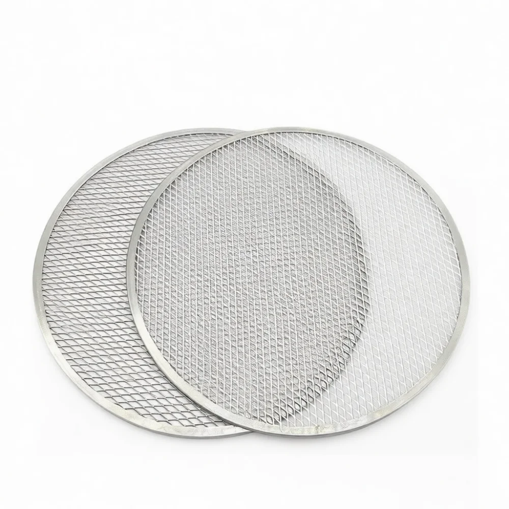 Durable Round Aluminum Pizza Screen Baking Mesh Tray Professional Kitchenware For Efficient Heat Conduction Roasting Pan